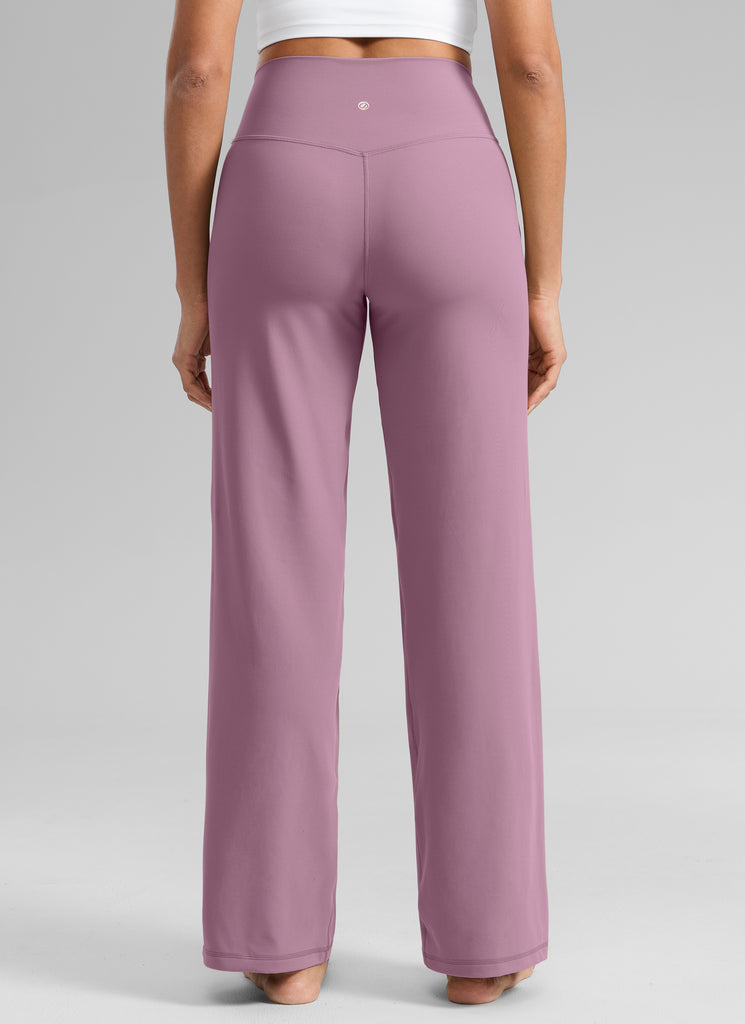 CRZ YOGA Women's Butterlift High Waisted Wide Leg Pants with Pockets Oak