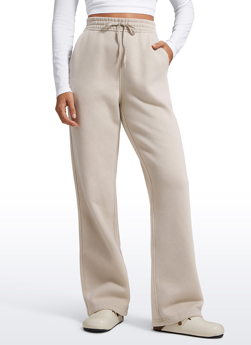 Cotton Fleece Lined Straight Leg Sweatpants 30''