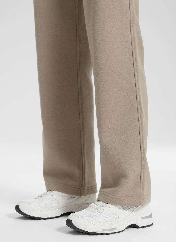 CRZ YOGA Womens Cotton Fleece Lined Straight Leg Lounge Sweatpants30'' Grey Sage