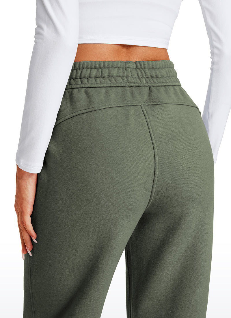 Cotton Fleece Lined Straight Leg Sweatpants 30''