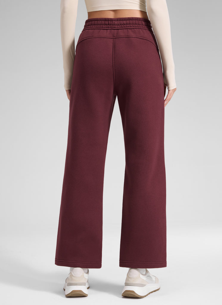 CRZ YOGA Women's Cotton Fleece Lined Casual Straight Leg Pant 28'' Hot Fudge Brown