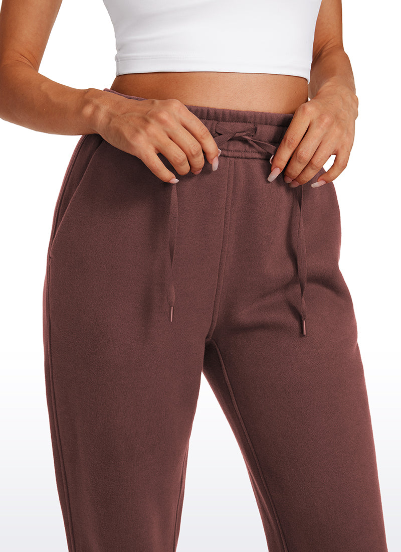 Cotton Fleece Lined High Rise Sweatpants 28''