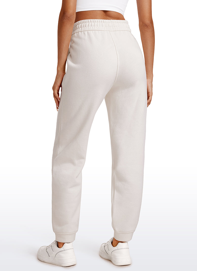 Cotton Fleece Lined High Rise Sweatpants 28''