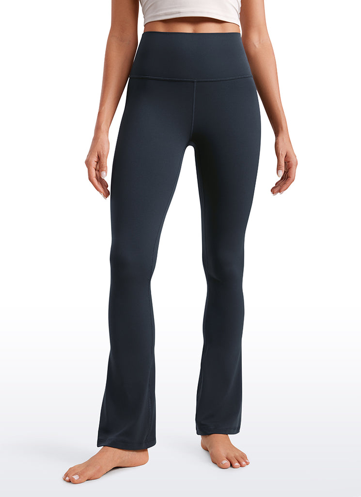 CRZ YOGA Women  Butterluxe High Waist Pockets Mini Flared Leggings 30" Black