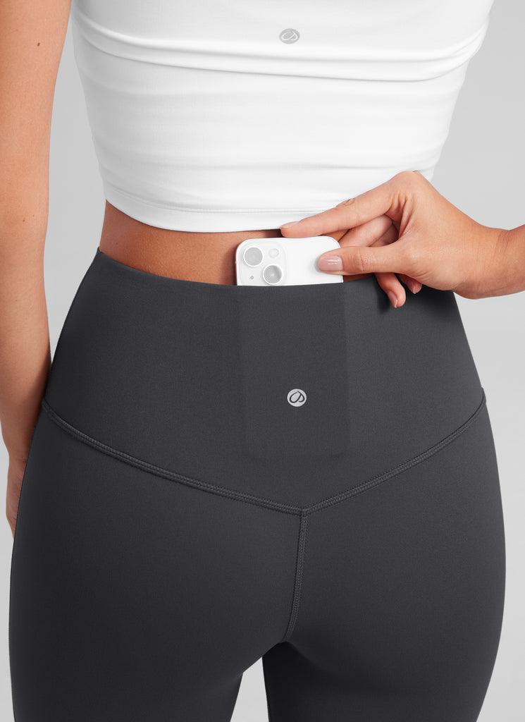 CRZ YOGA Women  Butterluxe High Waist Pockets Mini Flared Leggings 30" Mysterious Grey