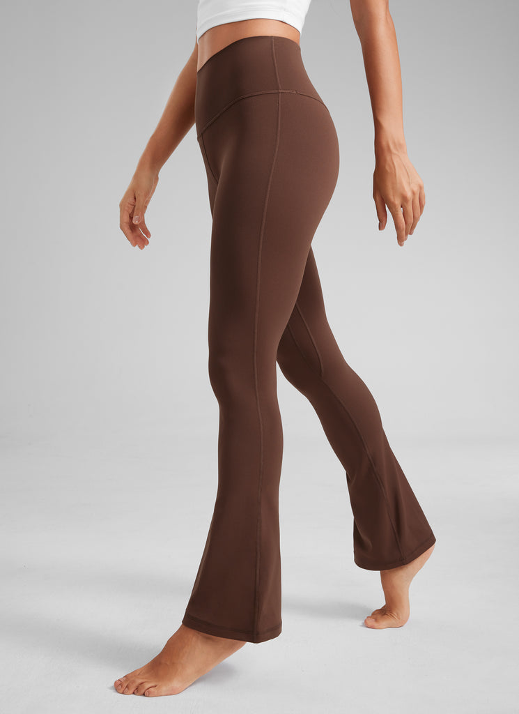 CRZ YOGA Women  Butterluxe High Waist Pockets Mini Flared Leggings 30" Olive Green