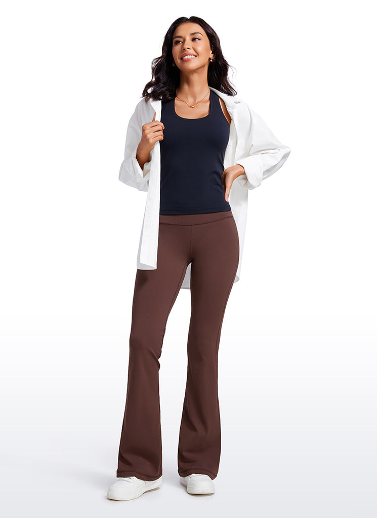 CRZ YOGA Womens Butterluxe Low Rise Flare Leggings 32" Taupe