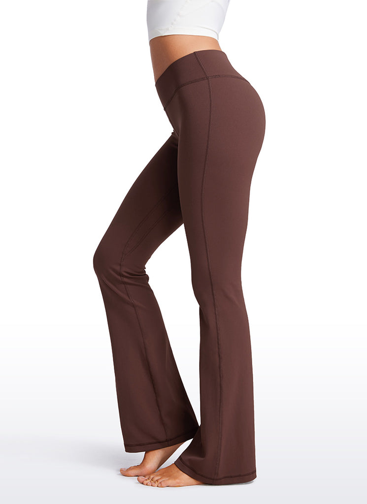 CRZ YOGA Womens Butterluxe Low Rise Flare Leggings 32" Taupe
