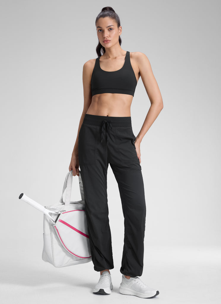 CRZ YOGA Lightweight Workout Pants for Women Straight Leg 30" Black