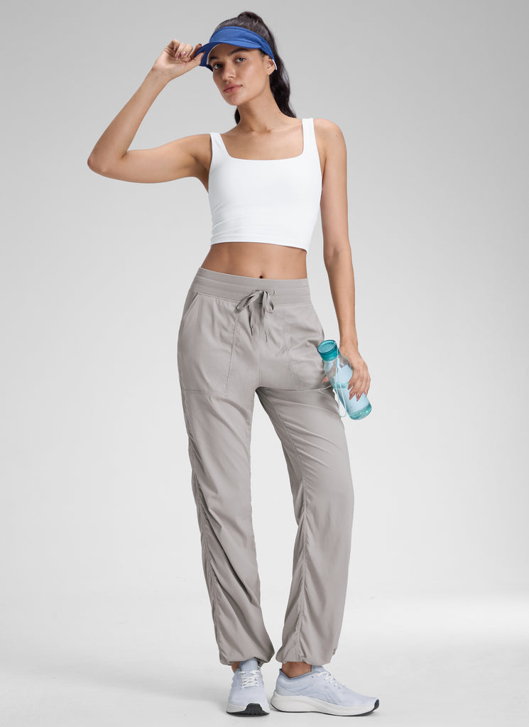 CRZ YOGA Lightweight Workout Pants for Women Straight Leg 30" Dark Chrome