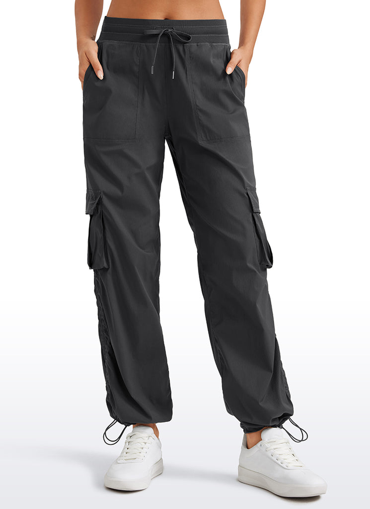 CRZ YOGA  Lightweight Workout Straight Leg Pocket Casual Cargo Pants Ink Blue