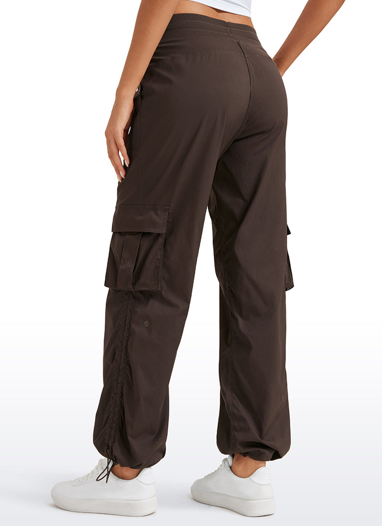 CRZ YOGA  Lightweight Workout Straight Leg Pocket Casual Cargo Pants Ink Gray