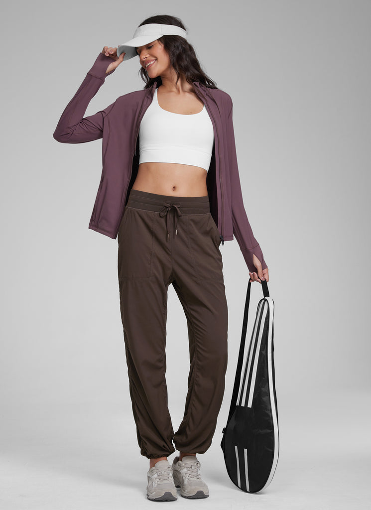 CRZ YOGA Women's Lightweight Straight Leg Workout Pocket Pants 28" Ink Gray