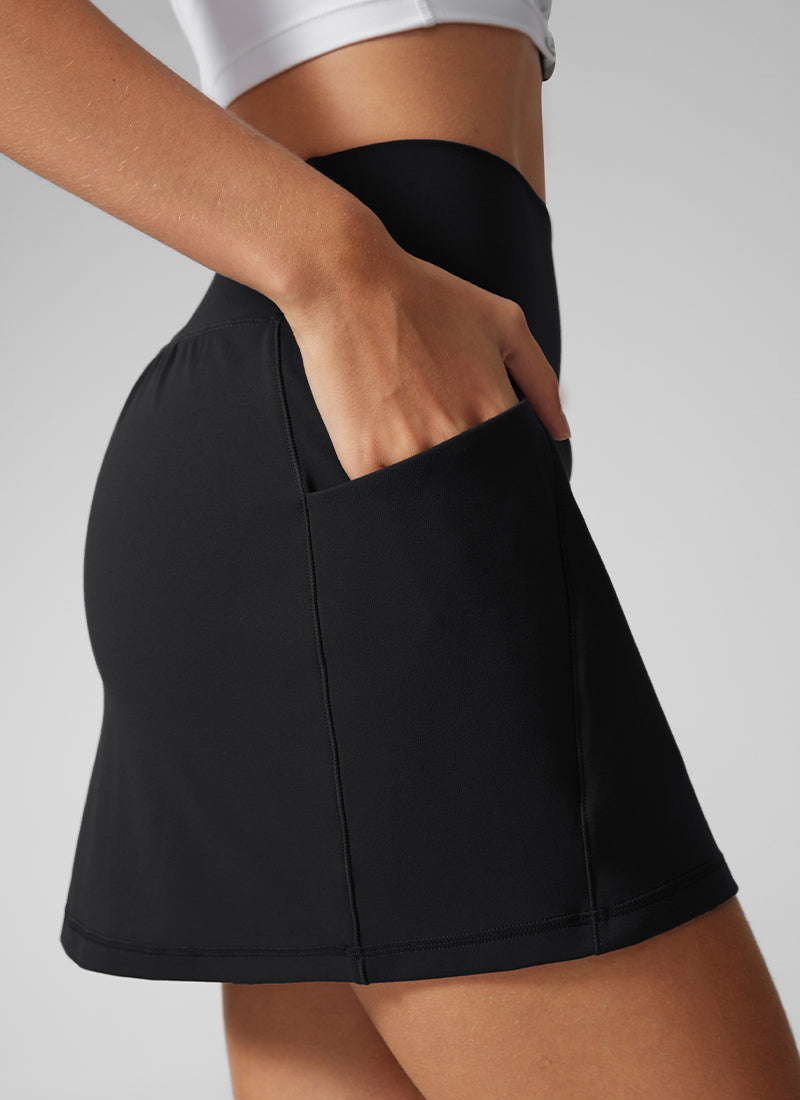 Butterlift High Waisted  A Line Golf Skirts with Side Pockets 15''