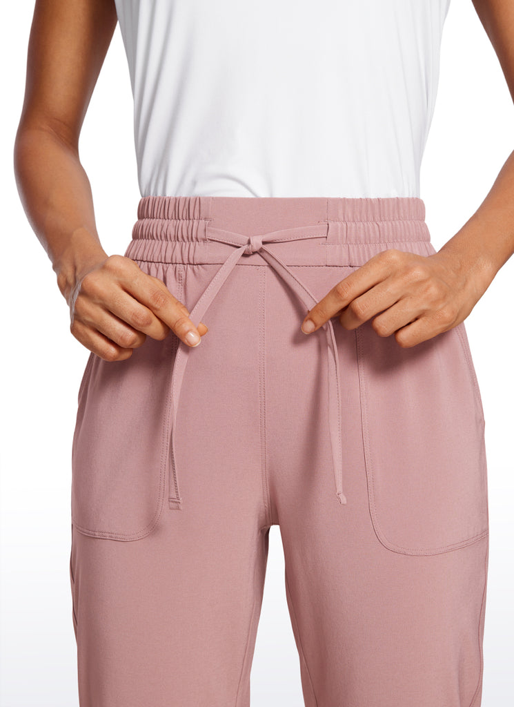 CRZ YOGA Women's Casual Slim Fit Cropped Pants with Pockets 23'' Twilight Rose Pink