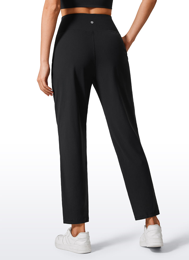 CRZ YOGA Butterlift Women's Casual High Rise Pleated Pants 27'' Black