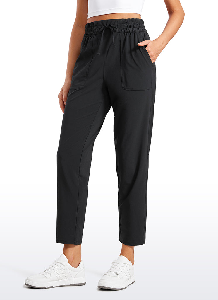 CRZ YOGA Women's Casual Workout Pants Mid Rise with Pockets 27" Hot Fudge Brown