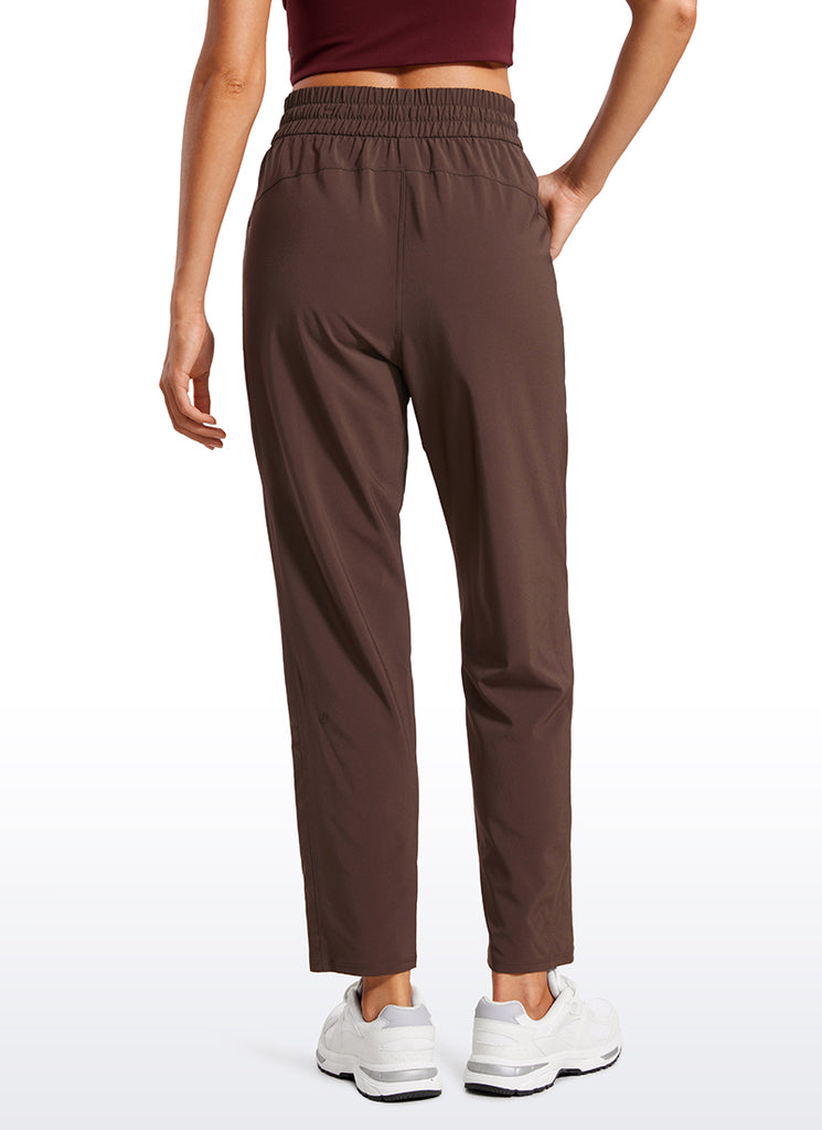 CRZ YOGA Women's Casual Workout Pants Mid Rise with Pockets 27" Hot Fudge Brown