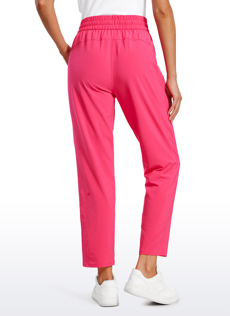 CRZ YOGA Women's Casual Workout Pants Mid Rise with Pockets 27" Platinum Grey