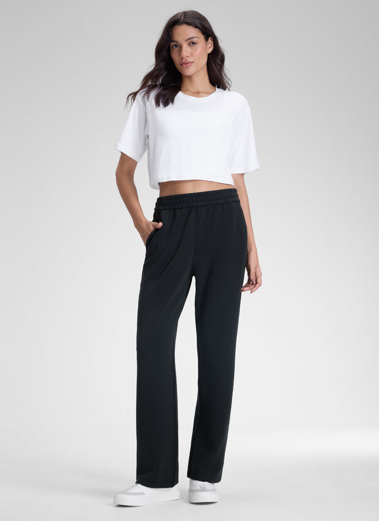 CRZ YOGA Women's SoftAura High Rise Wide Leg Pants with Pockets 31'' Black