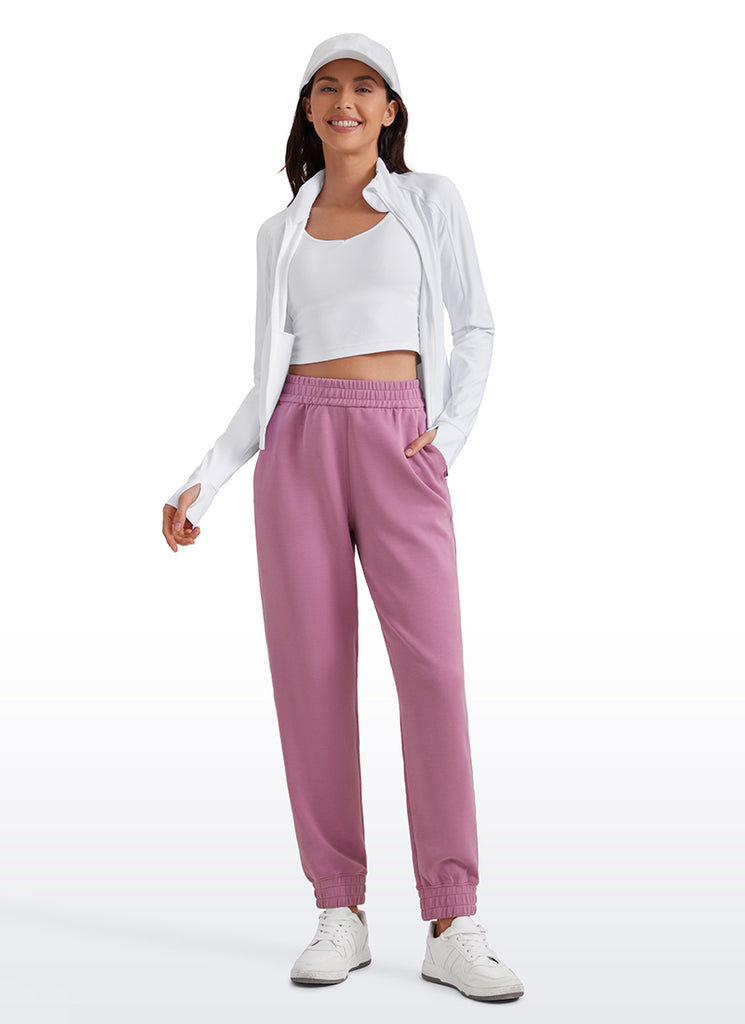 CRZ YOGA Women SoftAura Sweatpants High Waisted Pockest Joggers 28" Plum Magenta