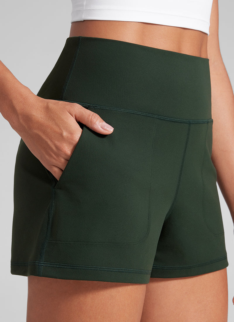 CRZ YOGA Women Butterlift High Waisted Shorts with Pockets Linerless True Navy
