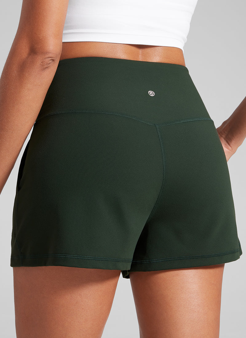 CRZ YOGA Women Butterlift High Waisted Shorts with Pockets Linerless True Navy