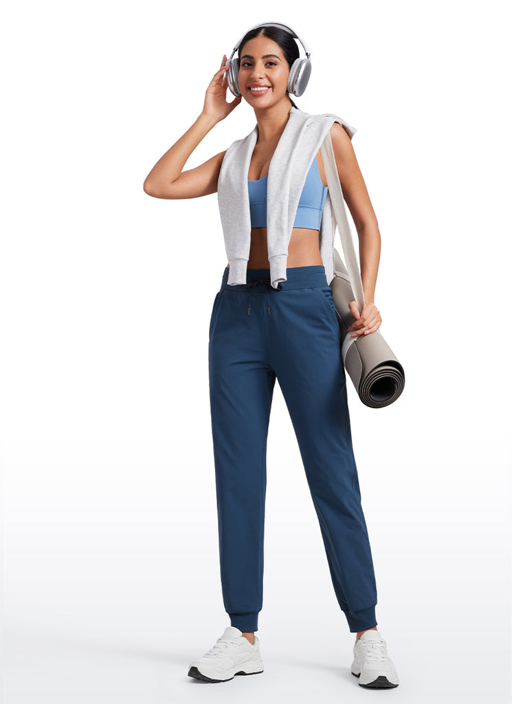 CRZ YOGA Women's Casual Workout Joggers Pants with Pockets 28.5” French Navy