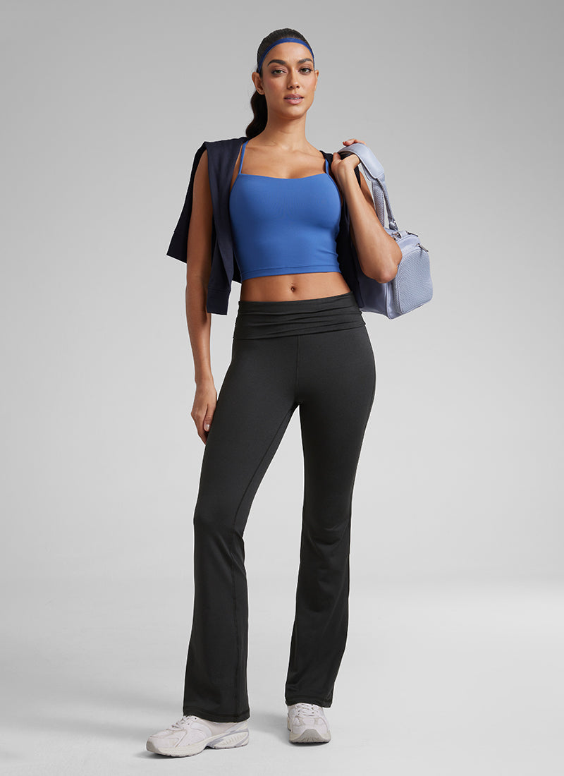 CRZ YOGA Womens Cloud Jersey Foldover Waist Bootcut Flare Pants 31