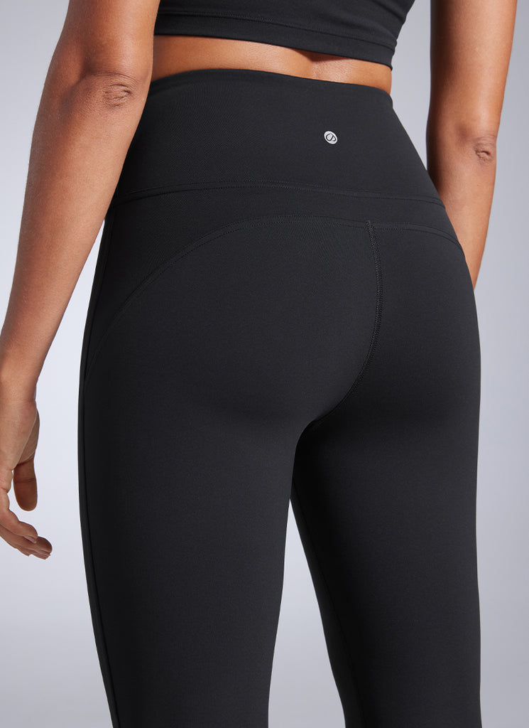 CRZ YOGA Women Butterbreeze High Waist Flare Pants 32'' Wide Leg Black