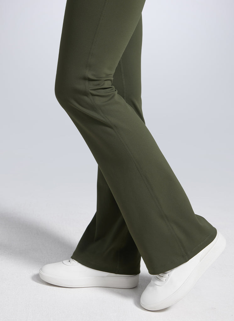 CRZ YOGA Women Butterbreeze High Waist Flare Pants 32'' Wide Leg Olive Green
