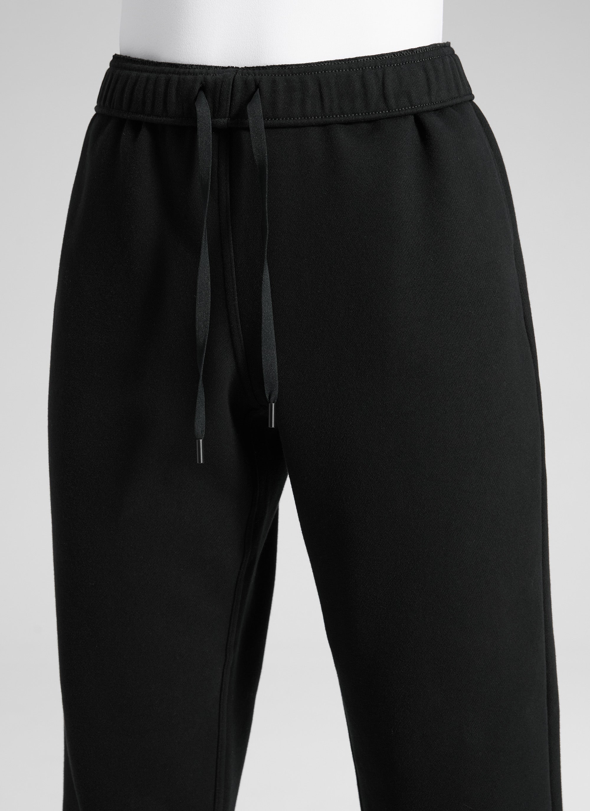 CRZ YOGA Women's Fleece Lined High Rise Drastring Pocket Sweatpants Black