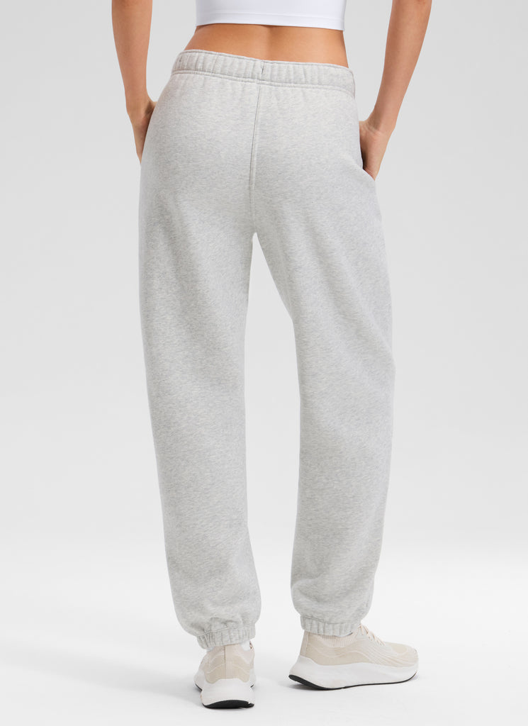CRZ YOGA Women's Fleece Lined High Rise Drastring Pocket Sweatpants Dove Grey Heather