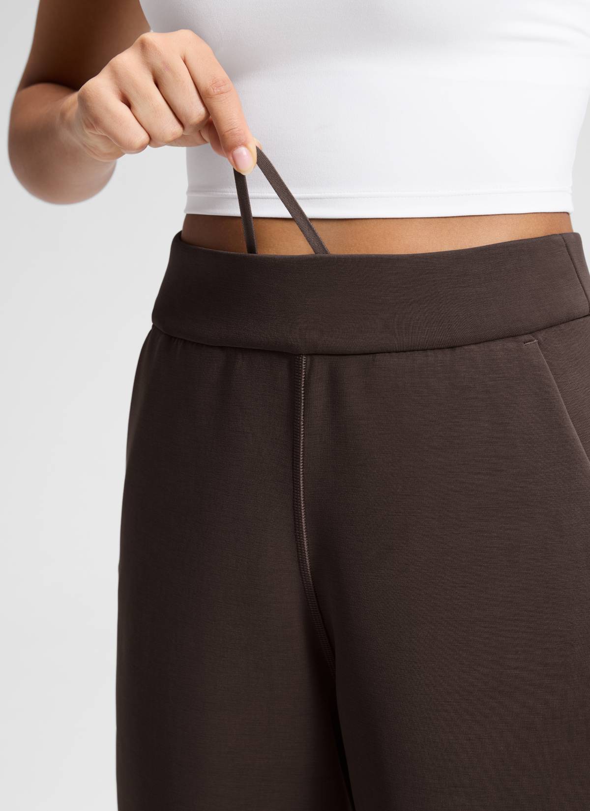 CRZ YOGA Women's SoftAura Casual High Rise Wide Leg Cropped Pant 25