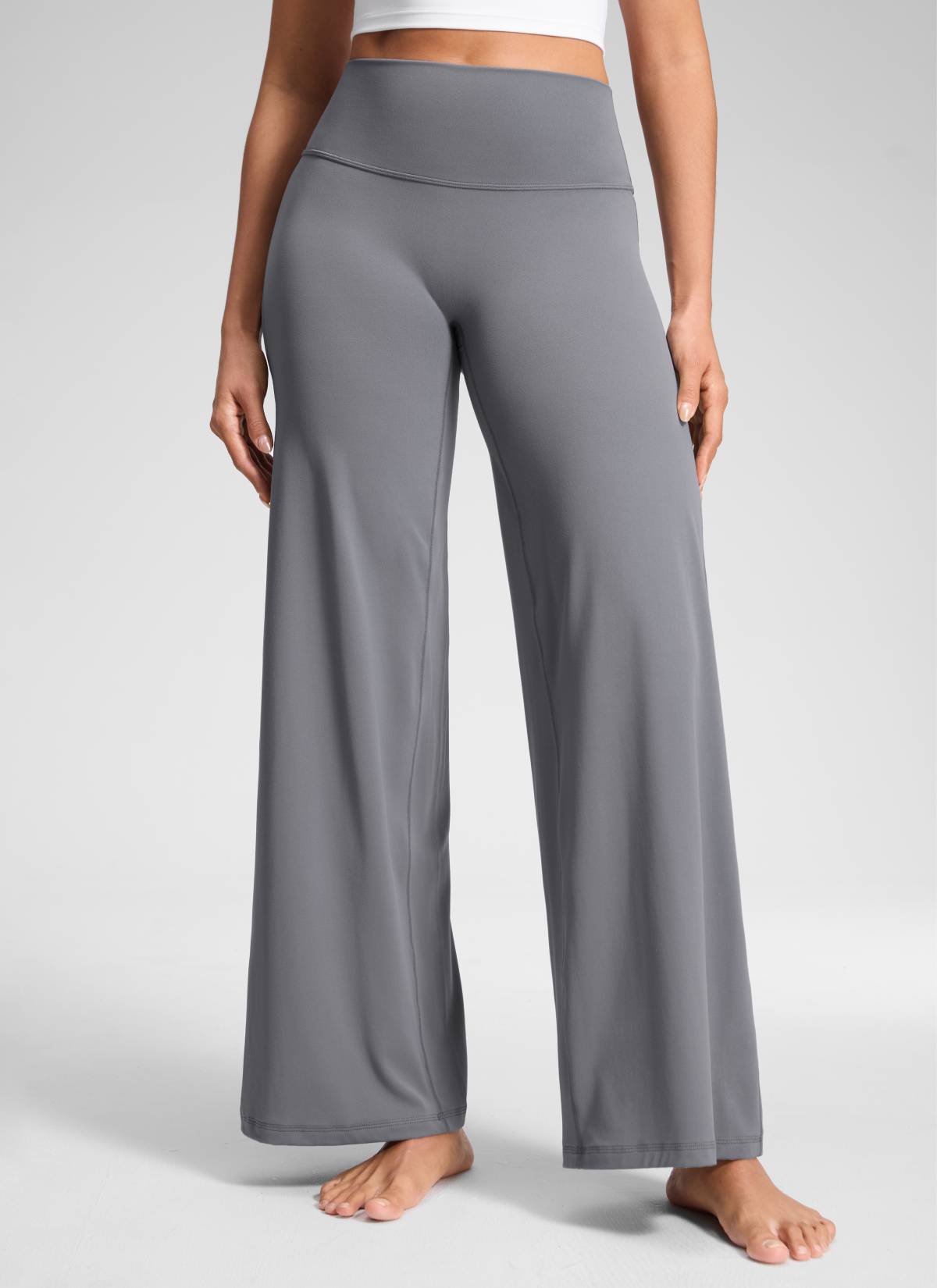 CRZ YOGA Women's Softretch Workout No Front Seam Wide Leg Pant 28