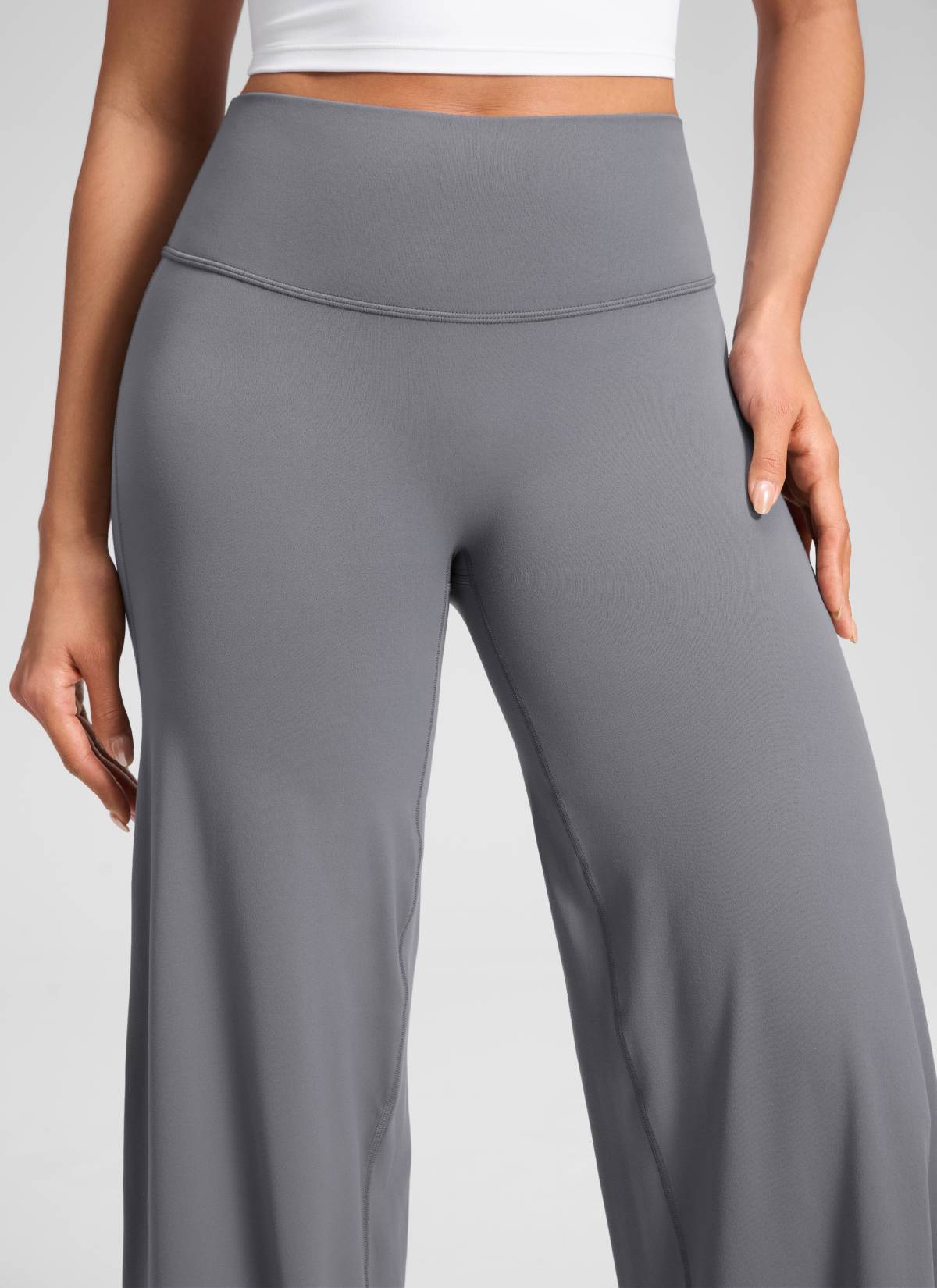 CRZ YOGA Women's Softretch Workout No Front Seam Wide Leg Pant 28