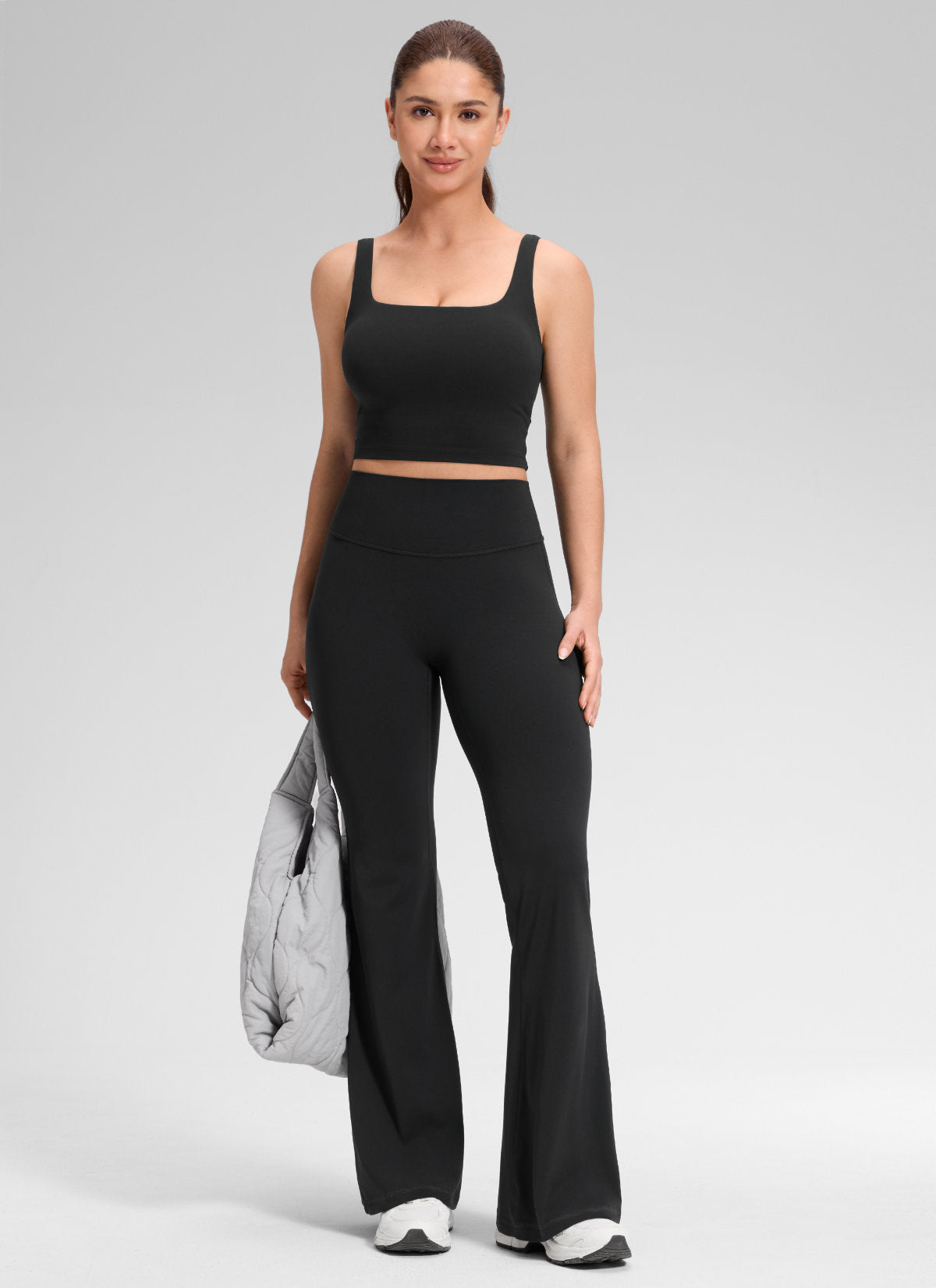 CRZ YOGA Women's Softretch High Rise No Front Seam Flare Legging 33