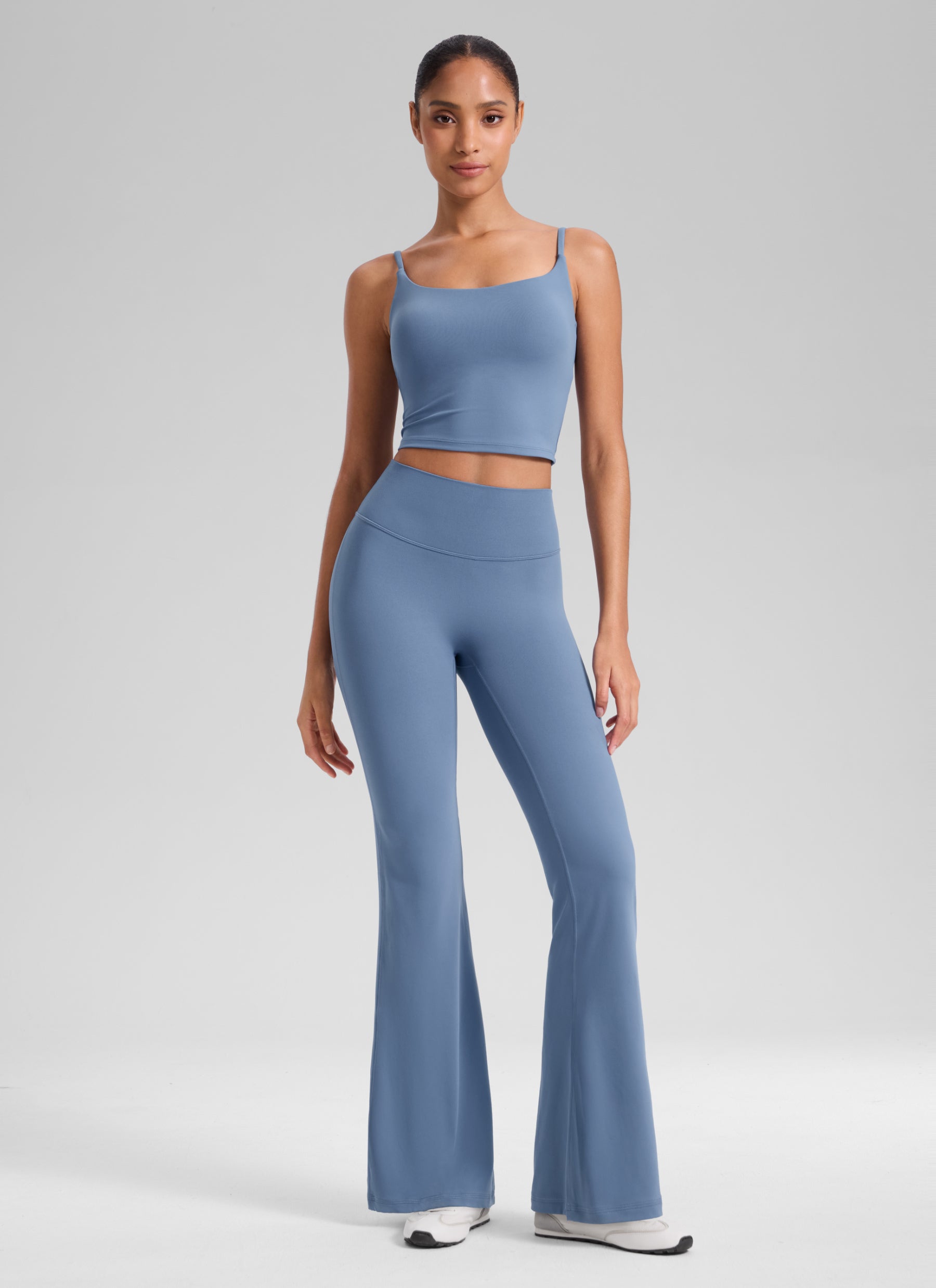 CRZ YOGA Women's Softretch High Rise No Front Seam Flare Legging 31