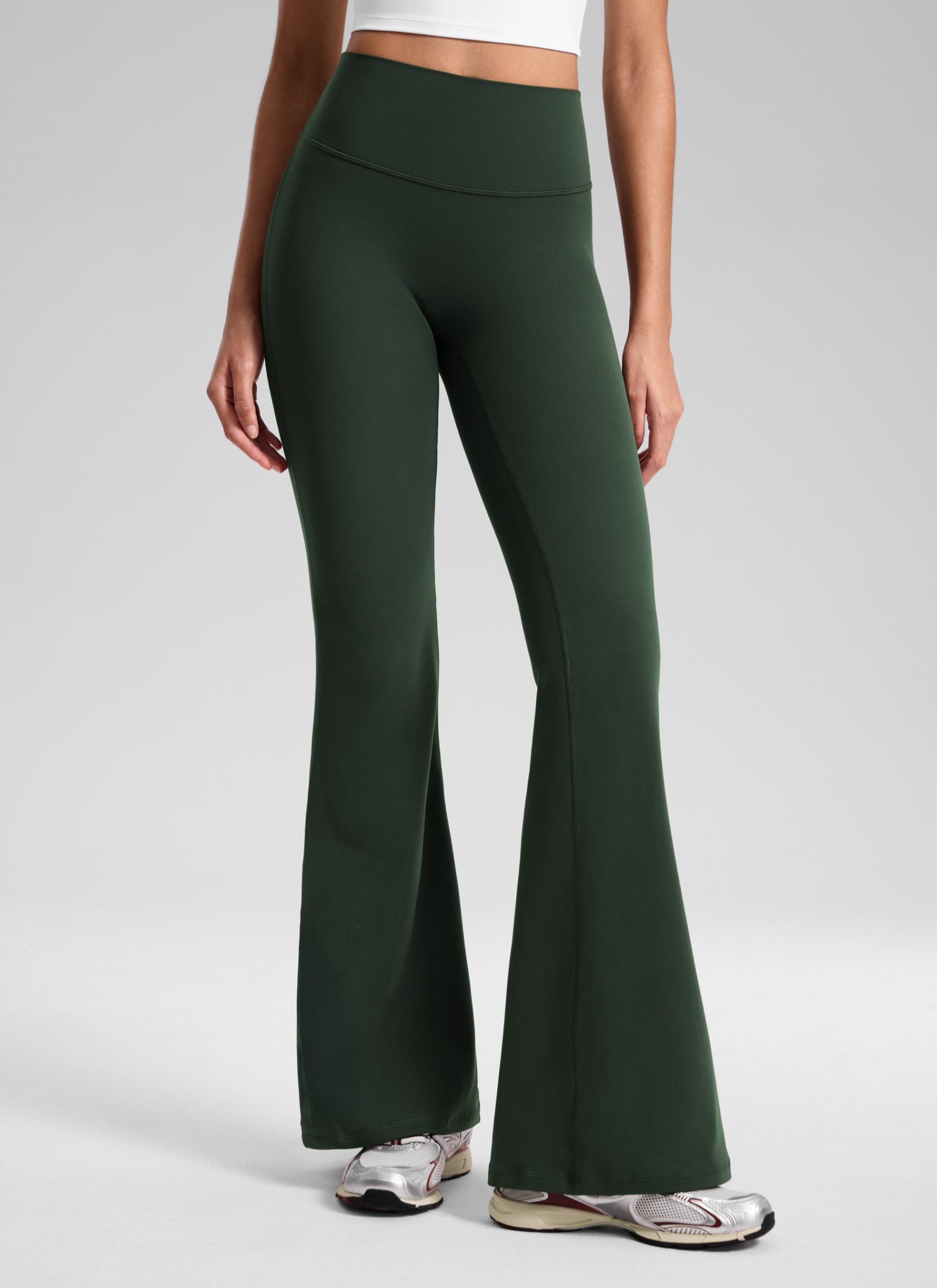 CRZ YOGA Women's Softretch High Rise No Front Seam Flare Legging 33