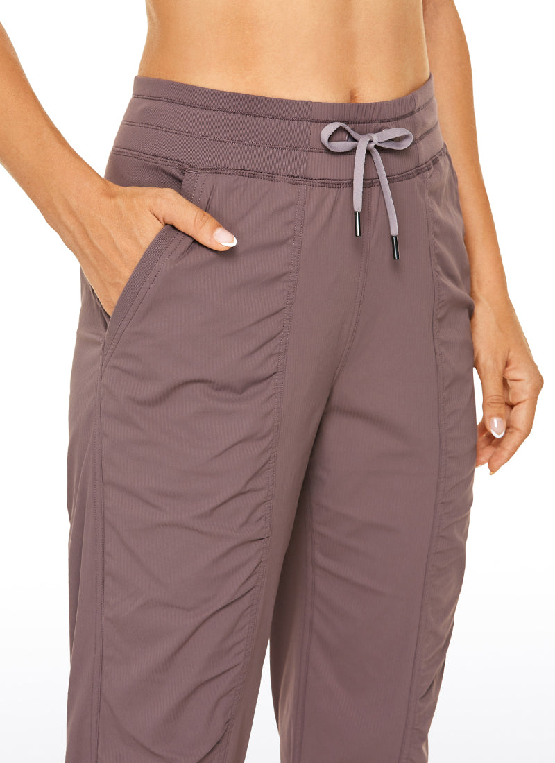 Striped Joggers with Pockets 28'' - Ruched