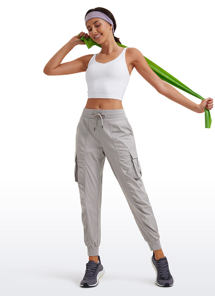 CRZ YOGA Women's Lightweight Running Classic Fit Ruched Joggers 28.5'' Dark Chrome