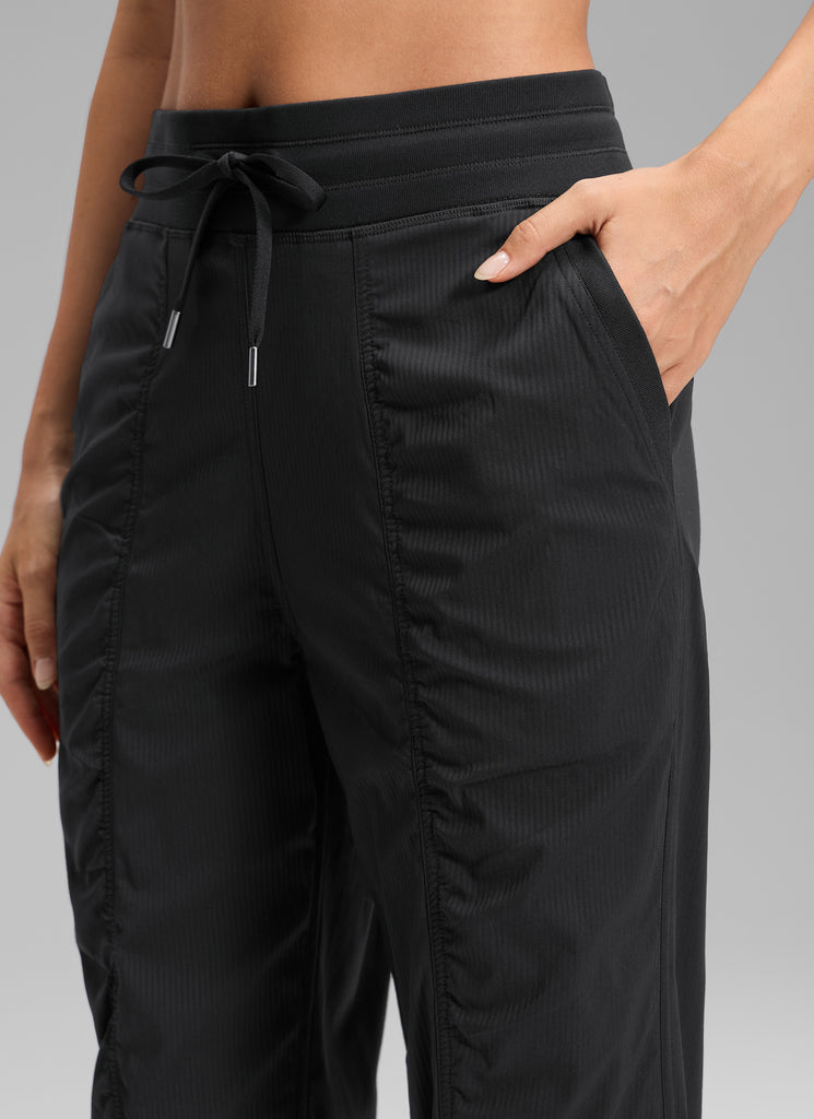 CRZ YOGA Women's Casual High Rise Drawstring Pocket Ruched Jogger 30'' Black