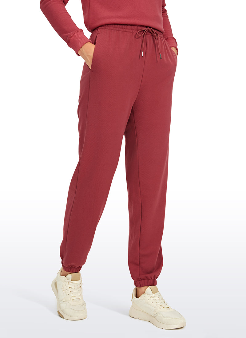 CRZ YOGA Womens French Terry High Rise Down the Street Sweatpants 28'' Black