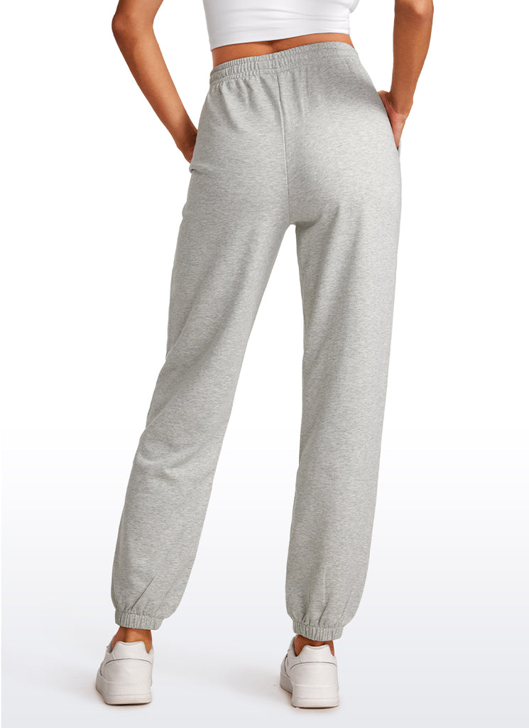 CRZ YOGA Womens French Terry High Rise Down the Street Sweatpants 28'' Grey feather green