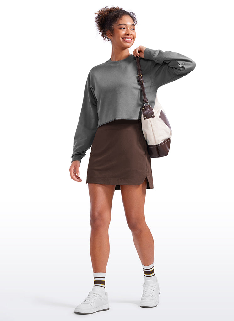 CRZ YOGA Women's High Rise Golf  Lined Skirt Casual Tennis Skorts 15'' Grey Sage