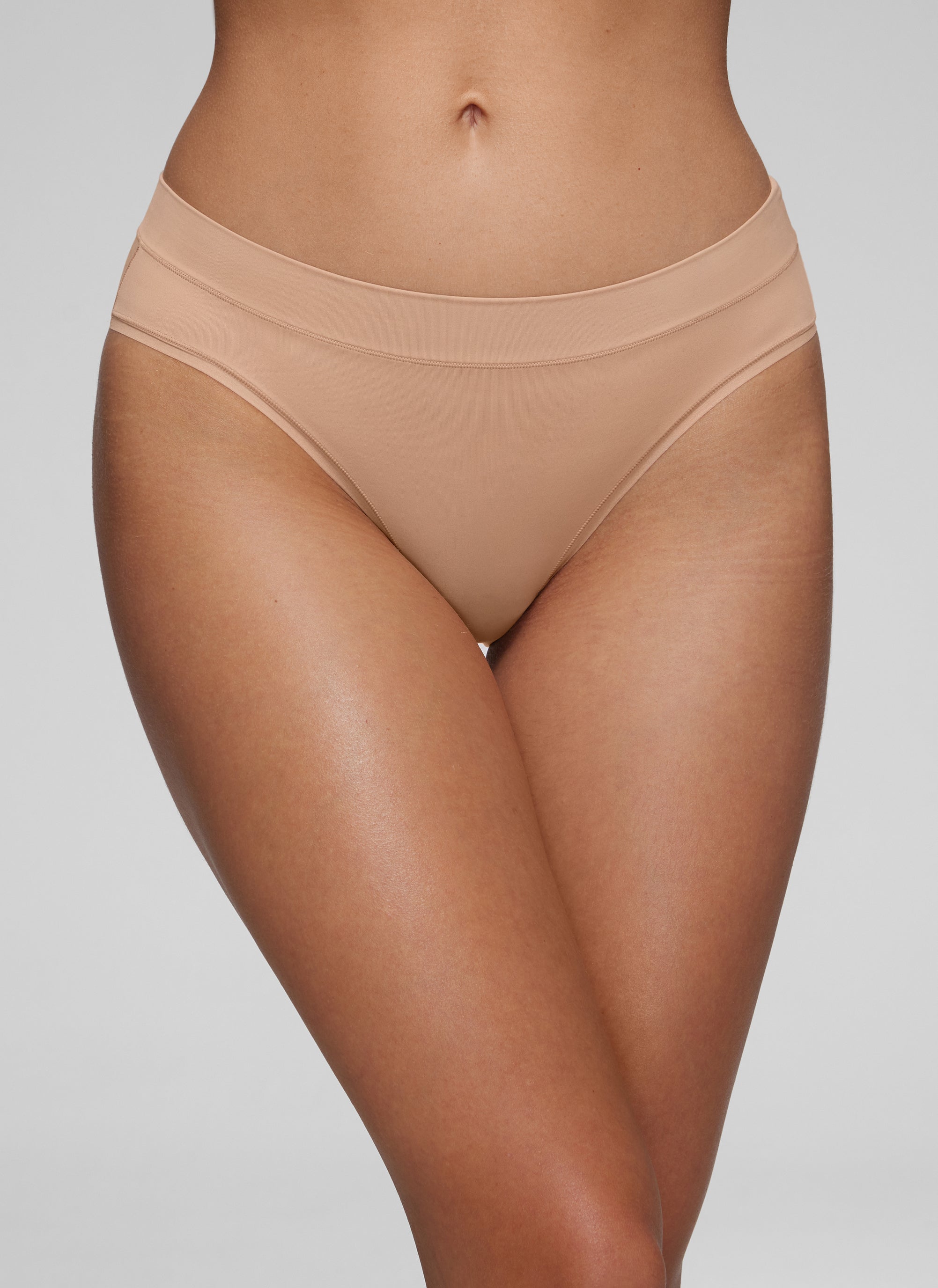 CRZ YOGA Softhold Women High Rise Breathable Bikini Underwear Pack Warm Beige 3pack