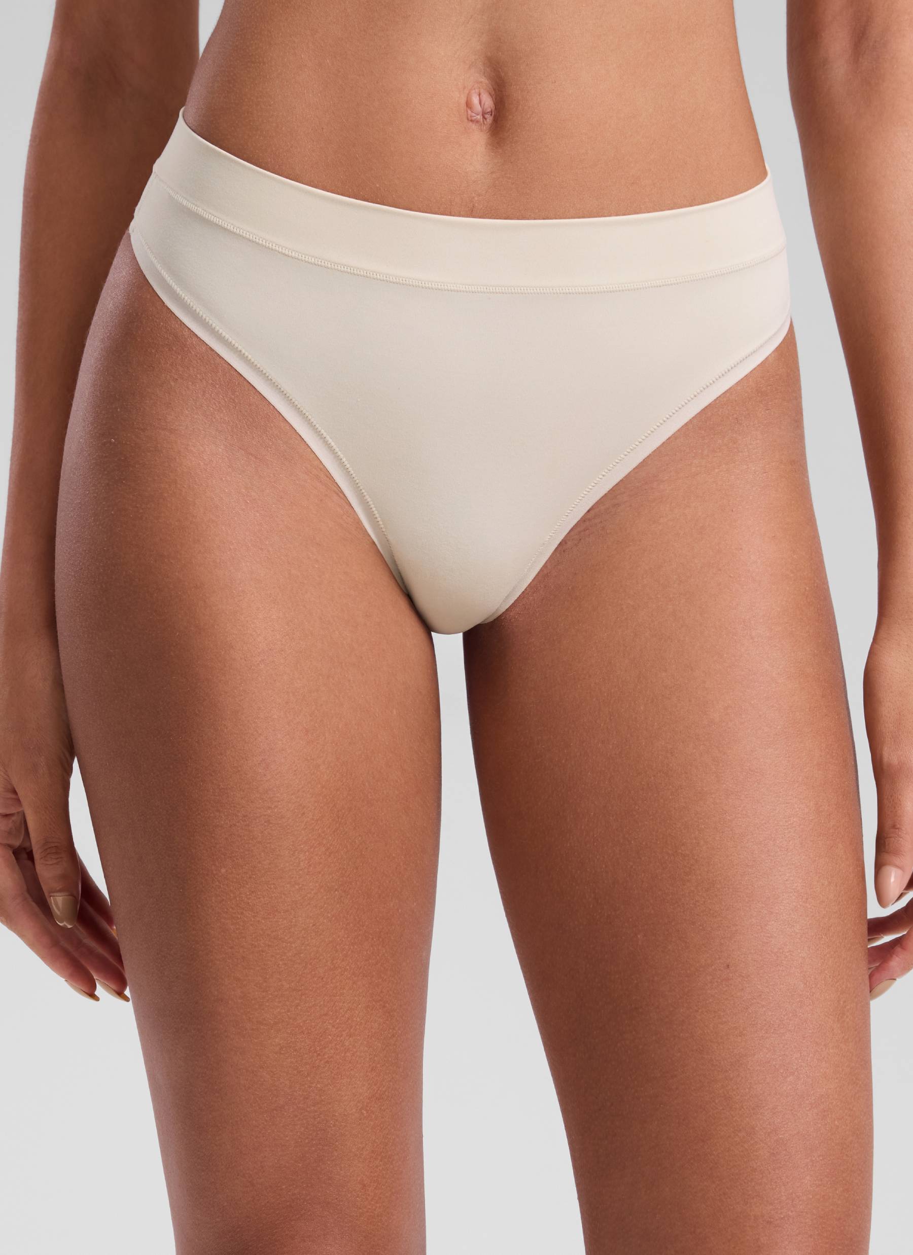 CRZ YOGA Women Softhold High Rise Thongs Ladies Underwear 3 Pack Mojave Tan 2 3pack