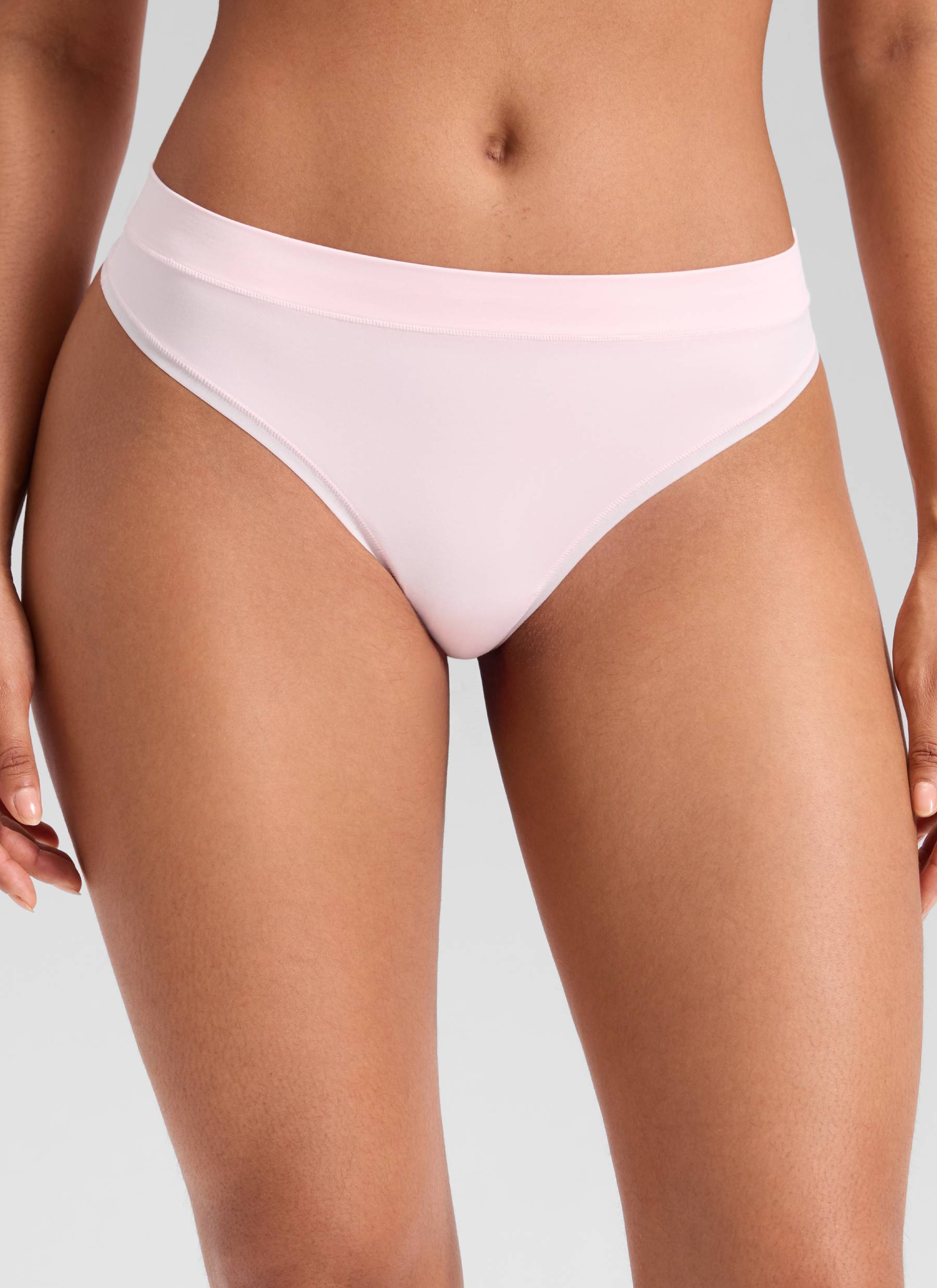 CRZ YOGA Women Softhold High Rise Thongs Ladies Underwear 3 Pack Grey White Pink