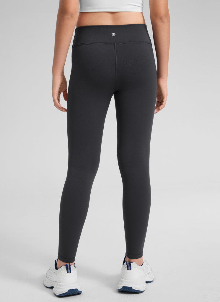 CRZ YOGA Girl's Matte Thermal Fleece Lined Casual High Rise Legging True Navy