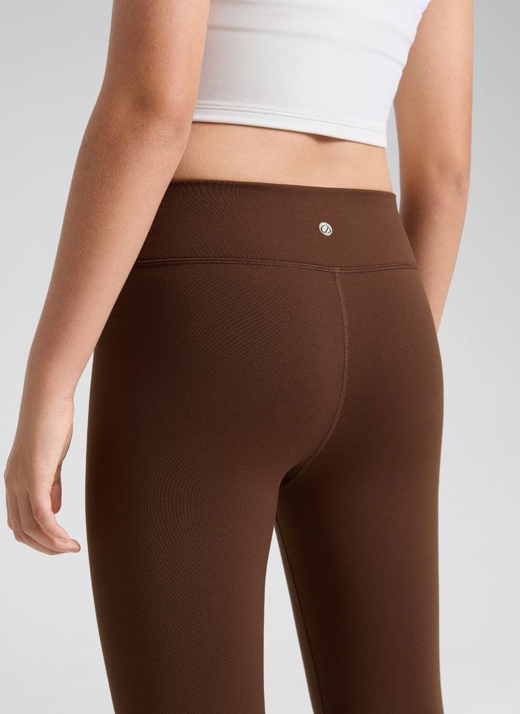 CRZ YOGA Girl's Matte Thermal Fleece Lined Casual High Rise Legging Ink Gray